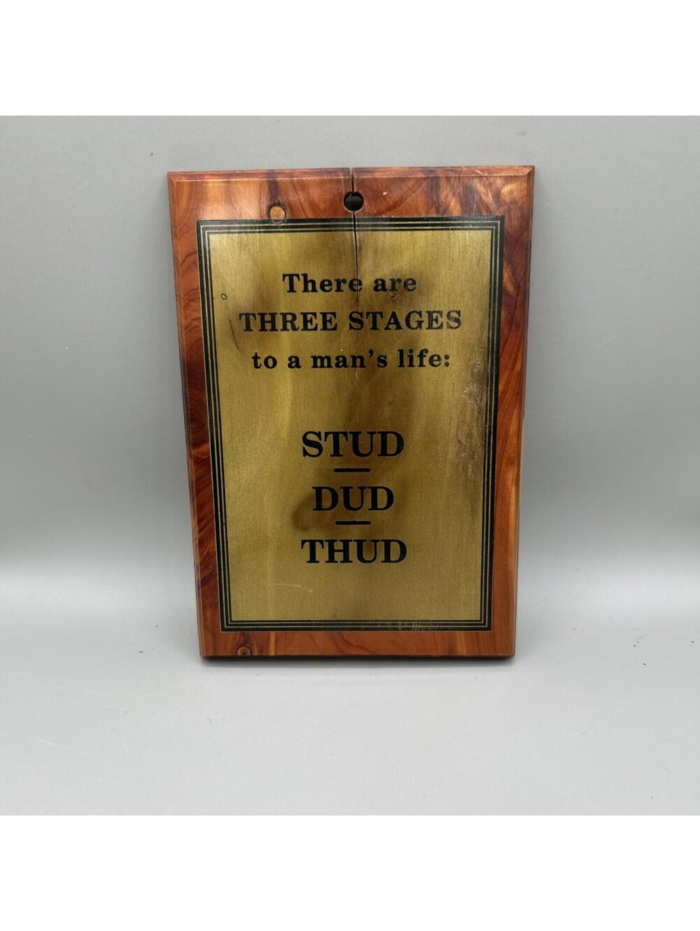 VTG '70s Wall Plaques Wood There Are Three Stages Of A Man’s Life